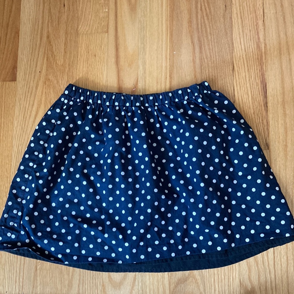 Crewcuts Navy & White Polka Dot Skirt
